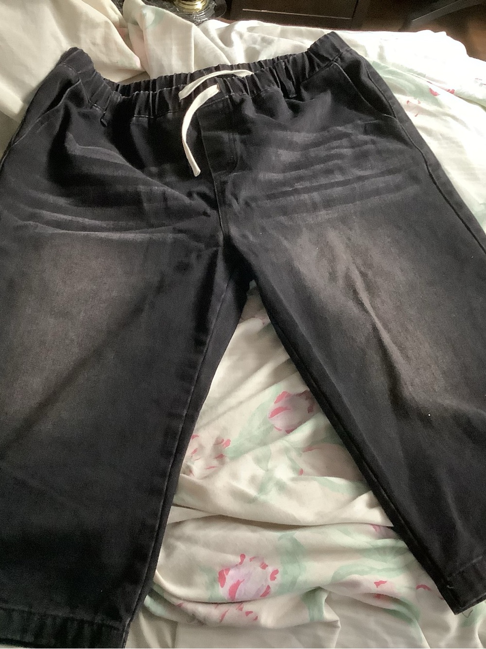 Black Drawstring Casual PantsBrand new black jeans. Wide leg